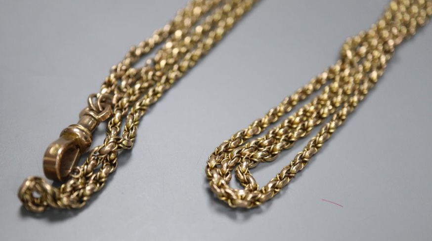 An Edwardian 9ct guard chain,